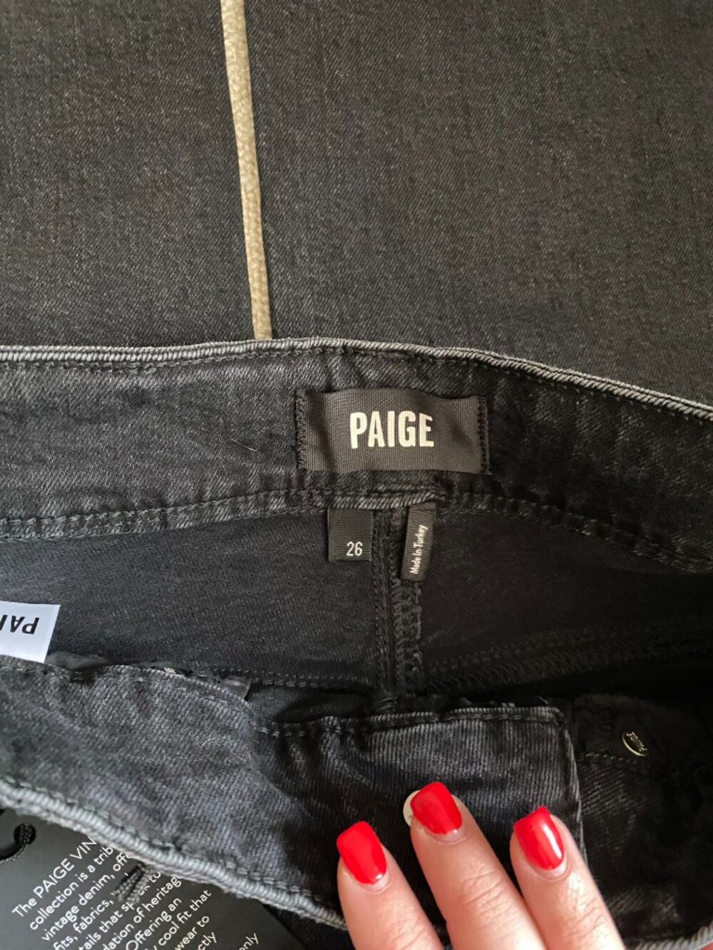 PAIGE NWT | 30" Sasha High-Rise Wide Leg Jean in Viper Black Distressed - Picture 9 of 16